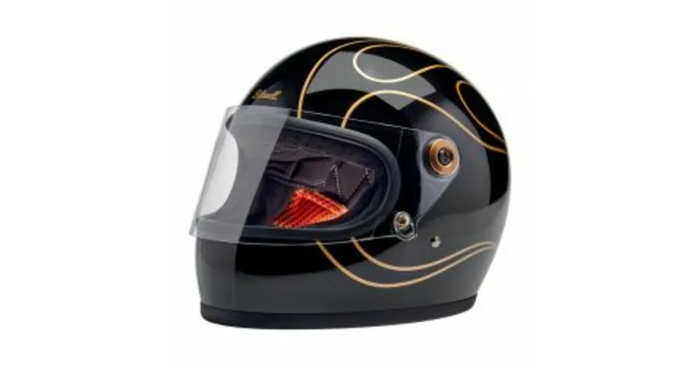 Casque gringo S Flammes noir brillant- BILTWELL XS Meilleur Choix