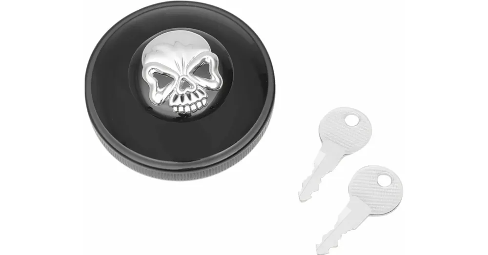 Acheter Direct Bouchon de Réservoir Serrure Skull Ventilé Noir Dyna Softail Sportster XL Touring