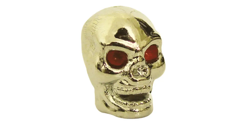 Petit Prix Bouchons de Valve Universel Trik Topz Skull Doré
