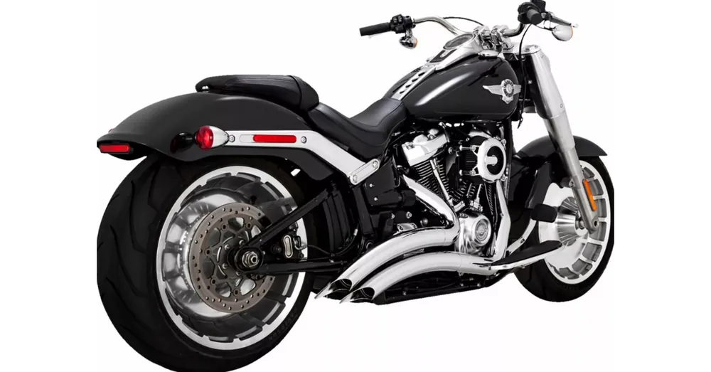Promotion Ligne Échappement 2-en-2 Vance & Hines Big Radius Chromé Softail M8