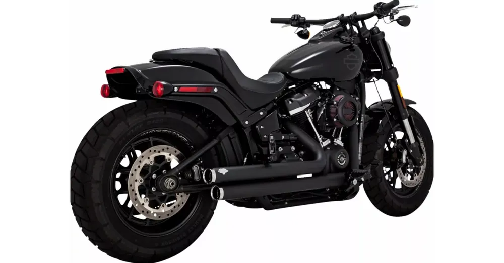 Ligne Échappement 2-en-2 Vance & Hines Big Shot Staggered Noir Softail Satisfait Ou Remboursé