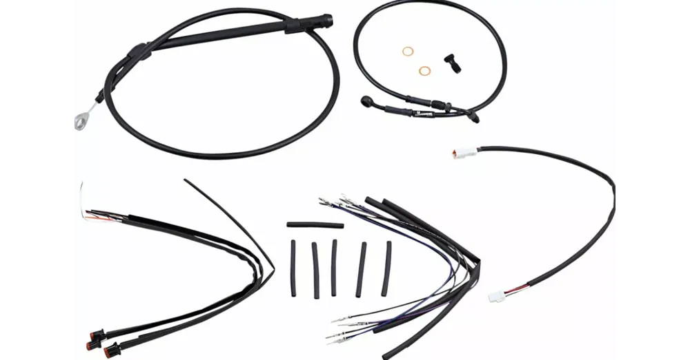 Kit de Câbles Biltwell Noir pour Guidon T-Bar 12&Prime; Softail avec ABS Prix Promo