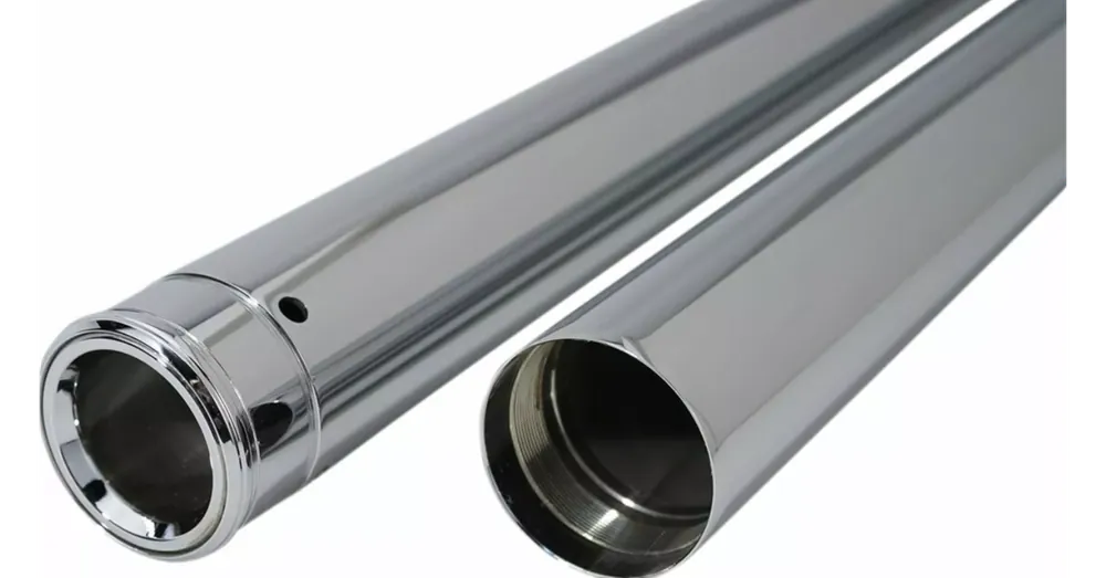 Tubes de Fourche Show Chrome 39 mm / 616 mm Custom Cycle Dyna, Sportster XL Vente Flash