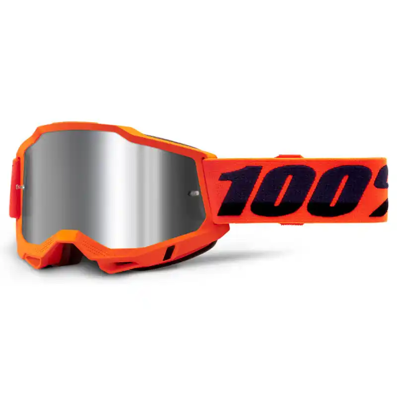 Acheter En Ligne Masque Cross ACCURI 2 Orange Fluo – Ecran Mirror Silver Flash