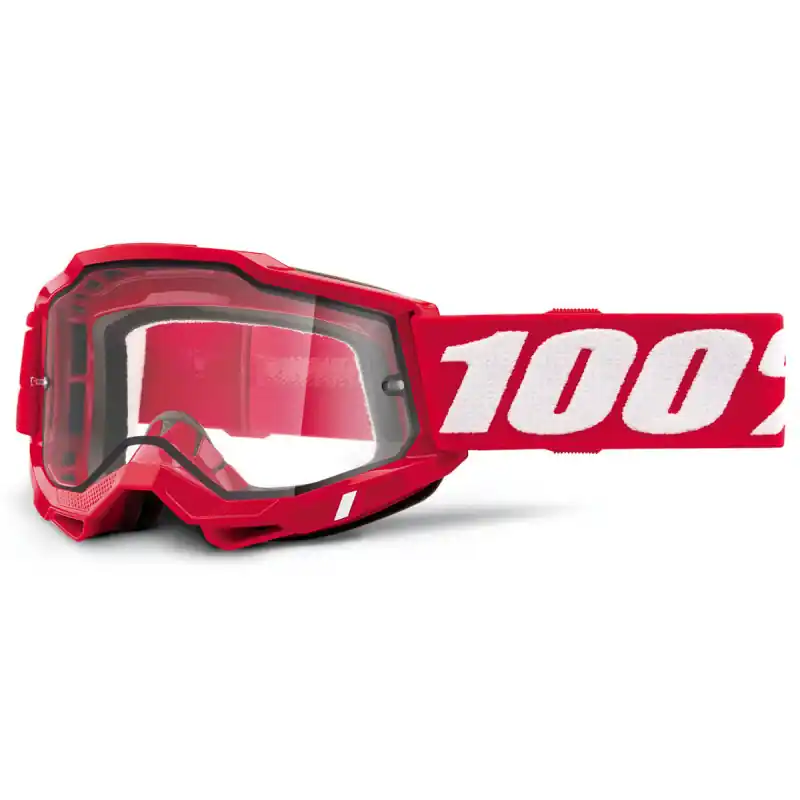 Masque Cross ACCURI 2 ENDURO MOTO Rouge Fluo – Ecran Clair Marque