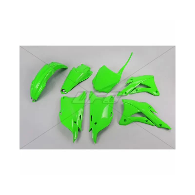 Solde Kit plastique UFO vert fluo Kawasaki KX85