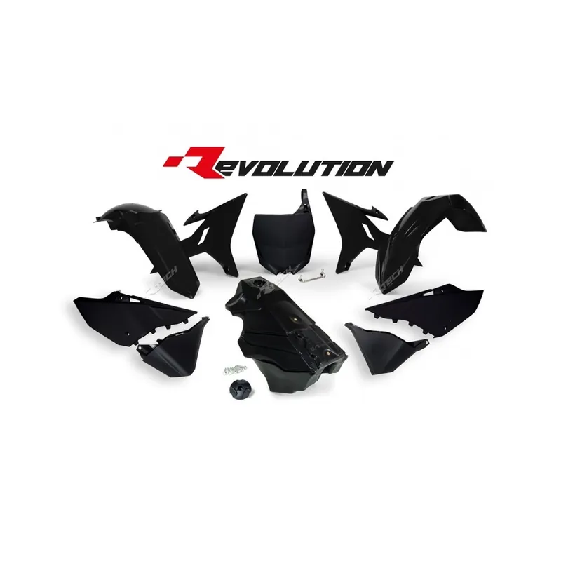 Kit plastique RACETECH Revolution + réservoir noir Yamaha YZ125/250 Commander Vite