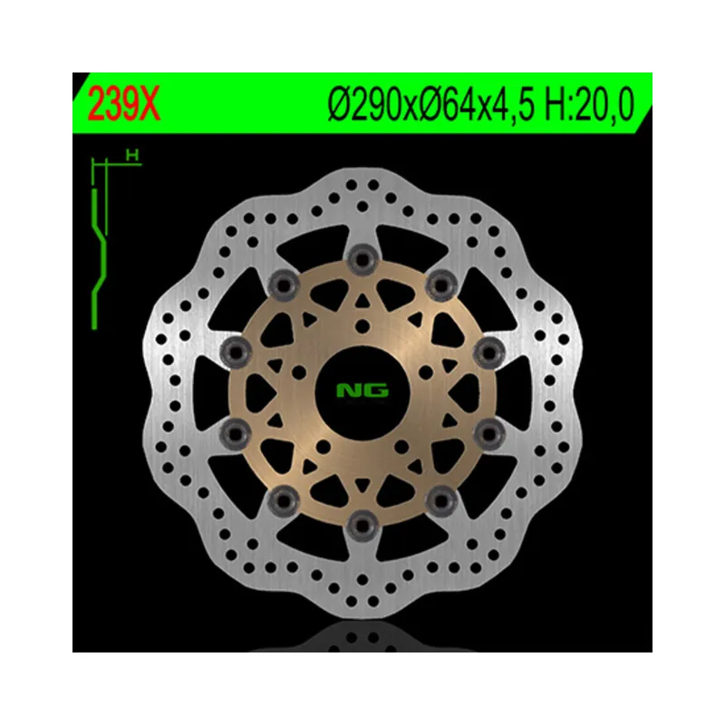 Disque de frein NG BRAKES pétale flottant – 239X Dernier Modèle