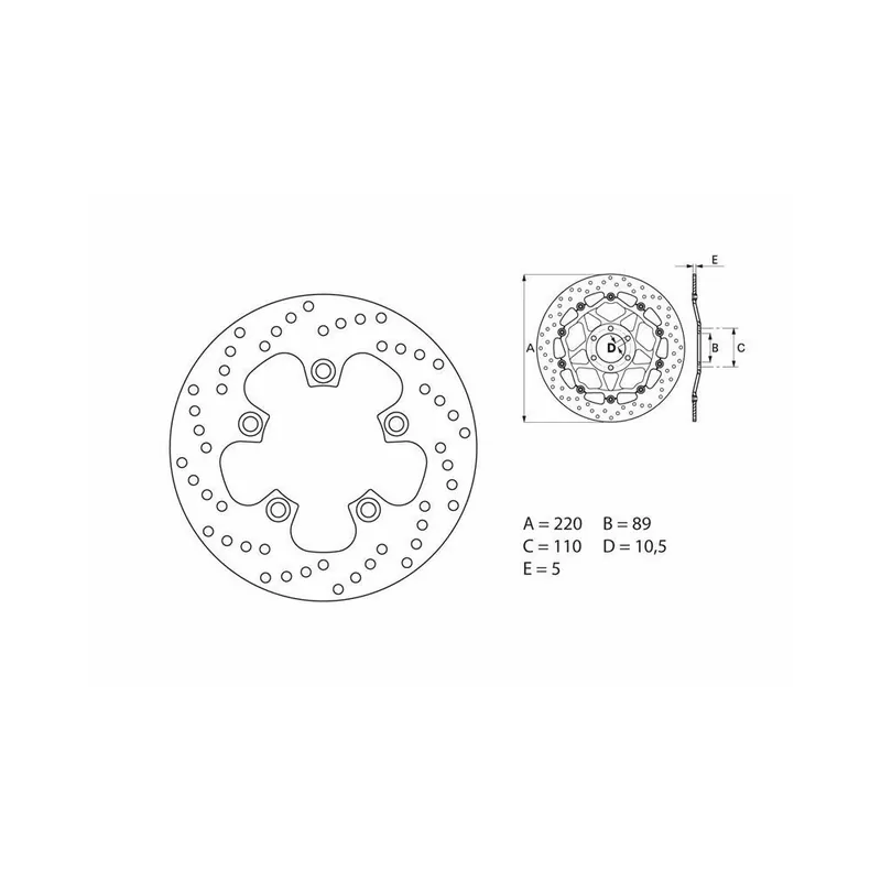 Disque de frein BREMBO Oro fixe – 68B40744 Soldes