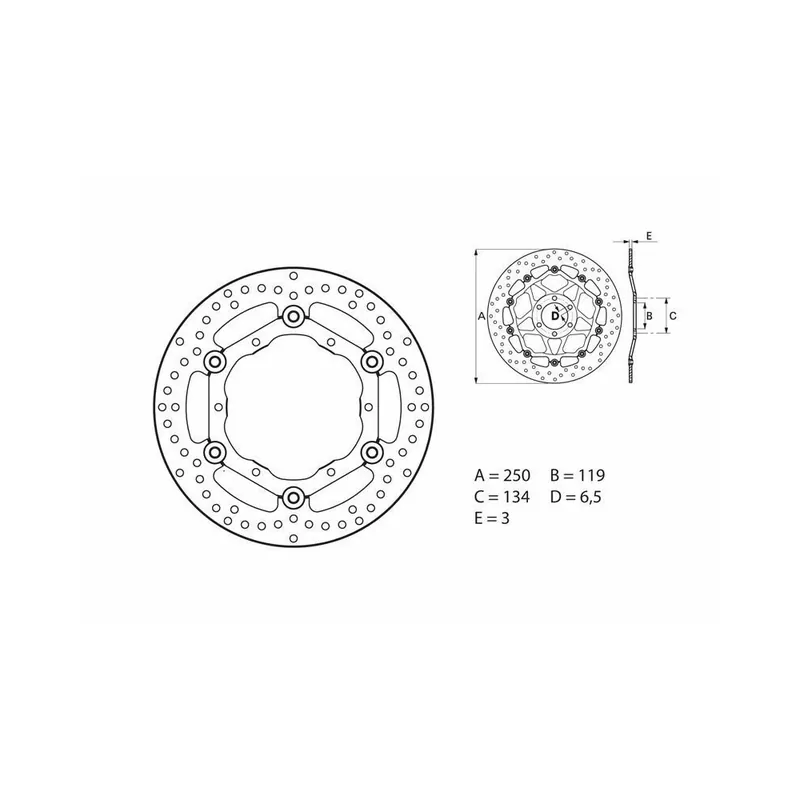 Disque de frein BREMBO Oro flottant – 78B40813 Satisfait Ou Remboursé