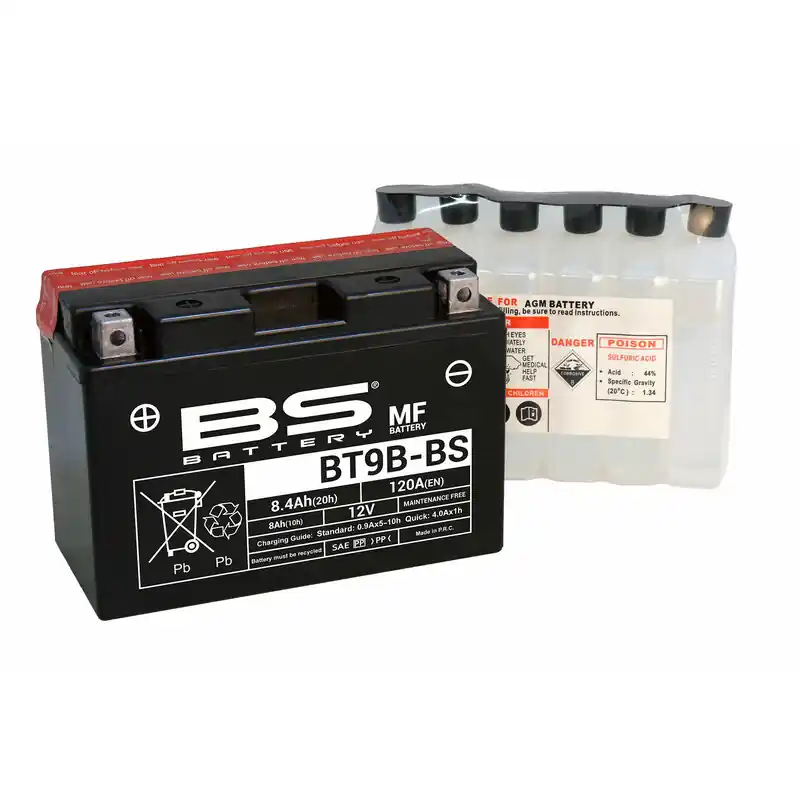 Batterie BS BATTERY sans entretien avec pack acide – BT9B Commander Maintenant