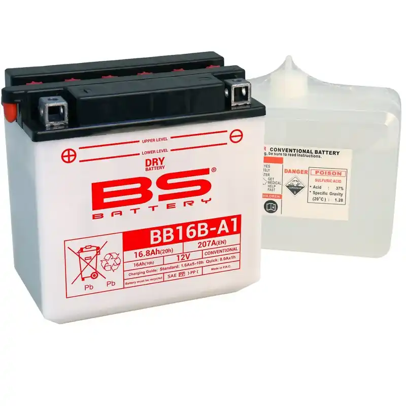 Batterie BS BATTERY Haute-performance avec pack acide – BB16B-A1 Offre Spéciale