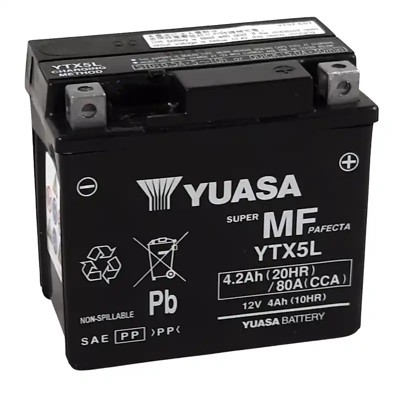 Batterie YUASA W/C sans entretien activée usine – YTX5L FA Top Vente