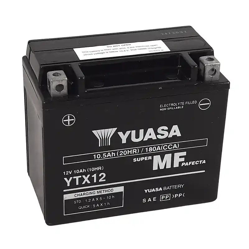 Batterie YUASA W/C sans entretien activée usine – YT12B FA Populaire