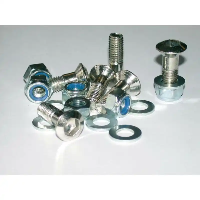 Achat Immédiat Kit de 6 vis de couronne BIHR avec écrous + rondelles de couronne têtes fraisées M8x1,00x30mm argent