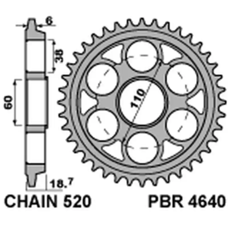 Couronne PBR aluminium Ultra-Light anodisé dur 4640 - 520 Must-Have