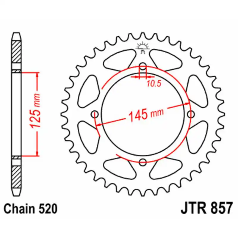 Couronne JT SPROCKETS acier standard 857 – 520 Promotion