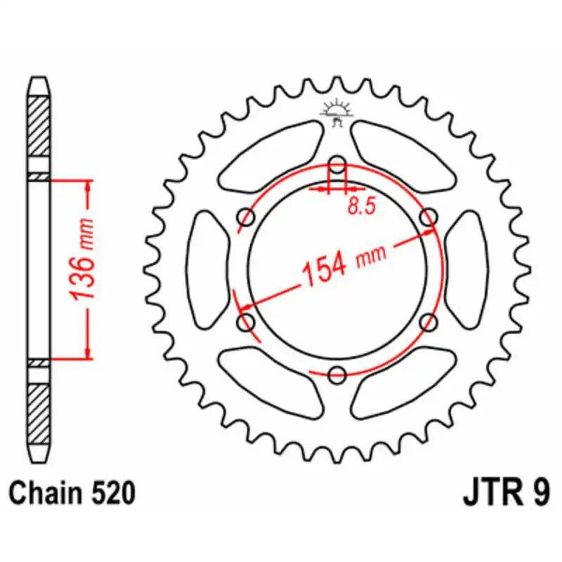 Couronne JT SPROCKETS acier standard 9 – 520 Petit Prix