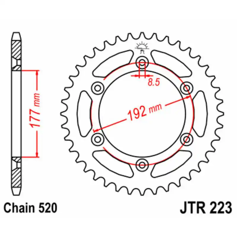 Nouveauté Couronne JT SPROCKETS acier standard 223 – 520
