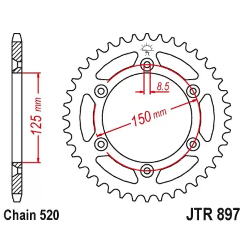 Achat Immédiat Couronne JT SPROCKETS acier standard 897 – 520