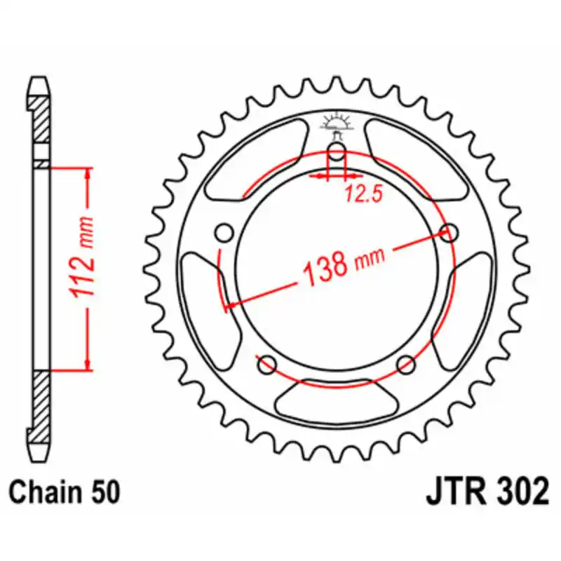 Bon Marché Couronne JT SPROCKETS acier standard 302 – 530