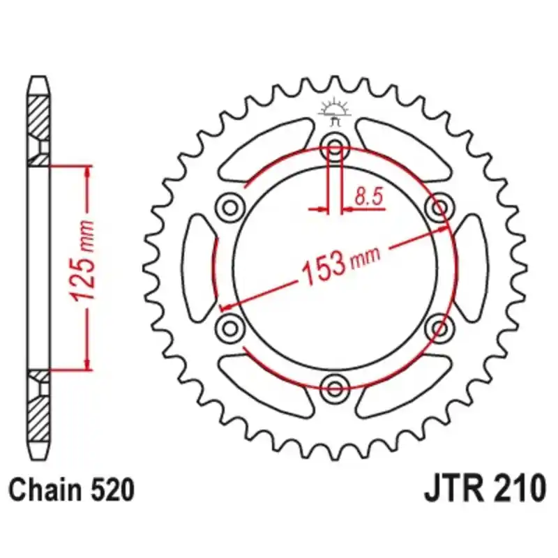 Couronne JT SPROCKETS acier standard 210 – 520 Vente Flash