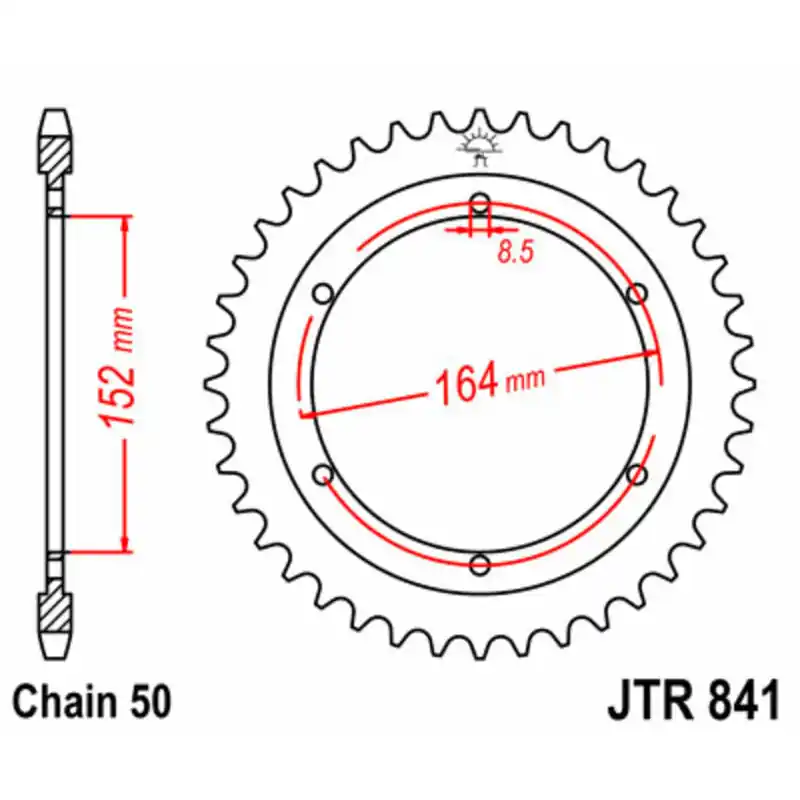 Haute Qualité Couronne JT SPROCKETS acier standard 841 – 530