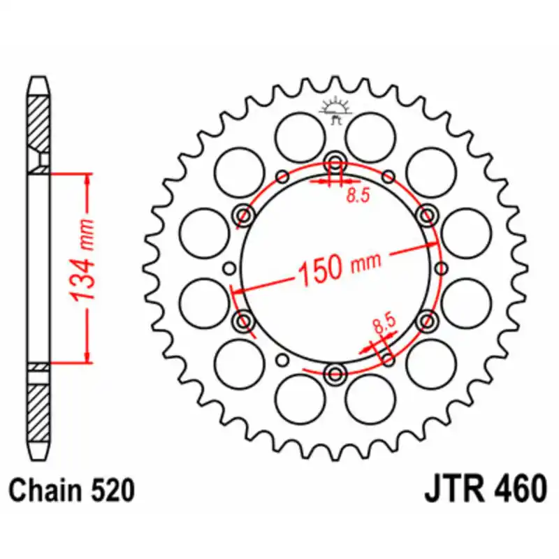 Couronne JT SPROCKETS acier standard 460 – 520 Prix Cassé