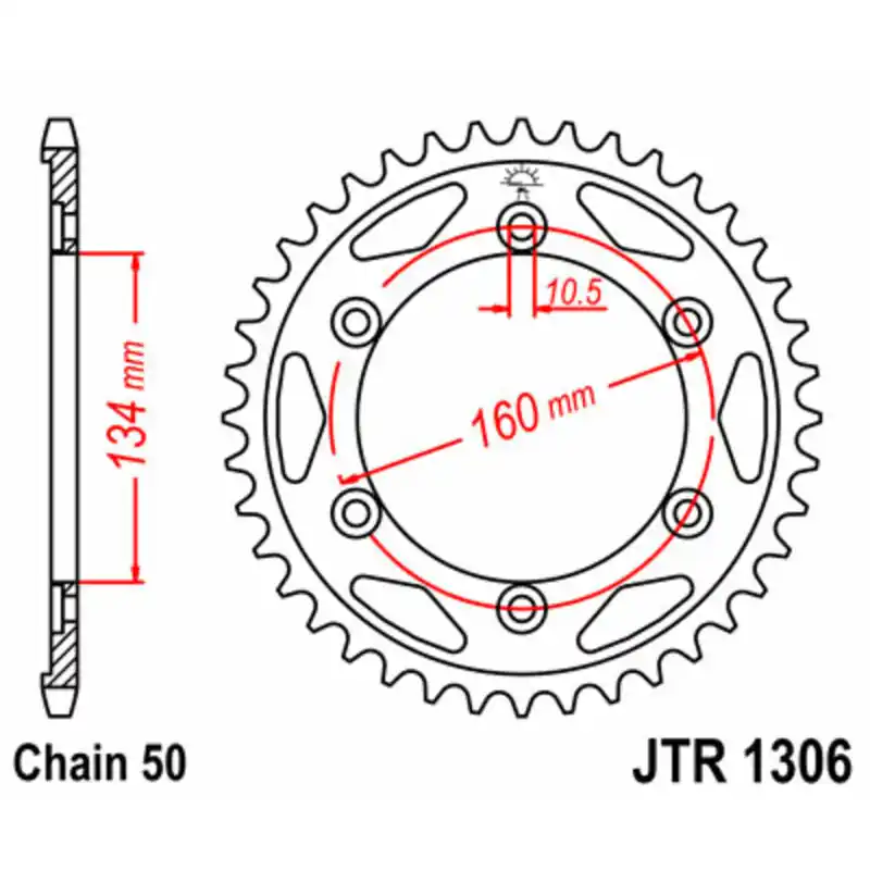 Seulement Aujourd&rsquo;hui Couronne JT SPROCKETS acier standard 1306 – 530