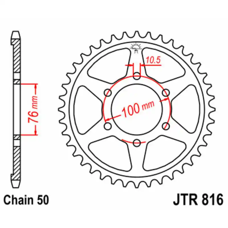 Couronne JT SPROCKETS acier standard 816 – 530 Offre Spéciale