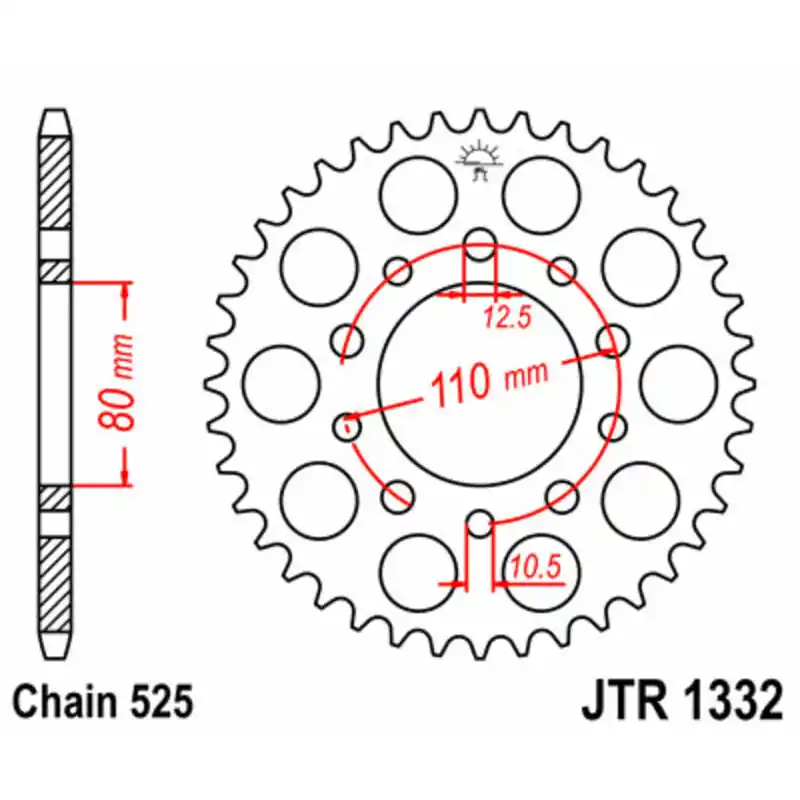 Achetez Aujourd&rsquo;hui Couronne JT SPROCKETS acier standard 1332 – 525