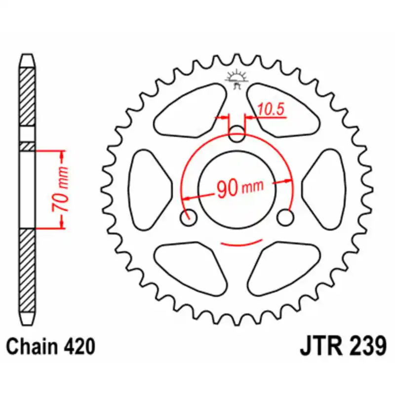 Couronne JT SPROCKETS acier standard 239 – 420 Must-Have