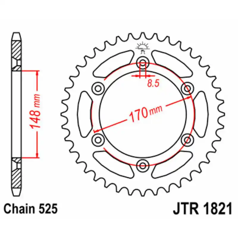 Nouvel Arrivage Couronne JT SPROCKETS acier standard 1821 – 525