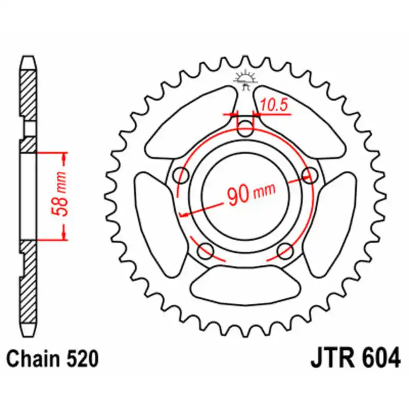 Achat Immédiat Couronne JT SPROCKETS acier standard 604 – 520