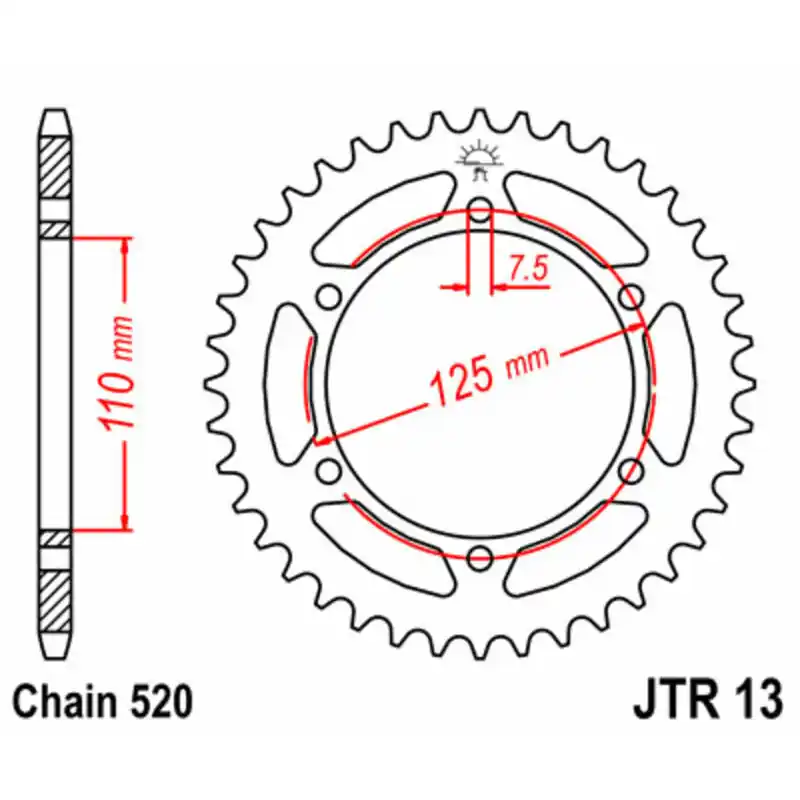 Vente Directe Couronne JT SPROCKETS acier standard 13 - 520