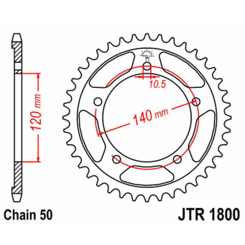 Couronne JT SPROCKETS acier standard 1800 – 530 Meilleure Vente