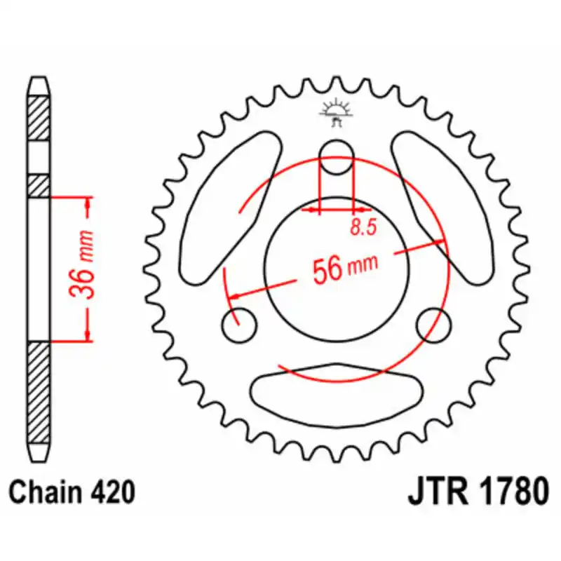 Couronne JT SPROCKETS acier standard 1780 – 420 Marque