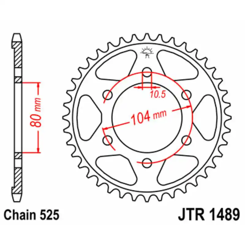 Couronne JT SPROCKETS acier standard 1489 – 525 Retour Gratuit