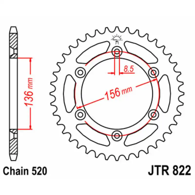 Offre Limitée Couronne JT SPROCKETS acier standard 822 – 520