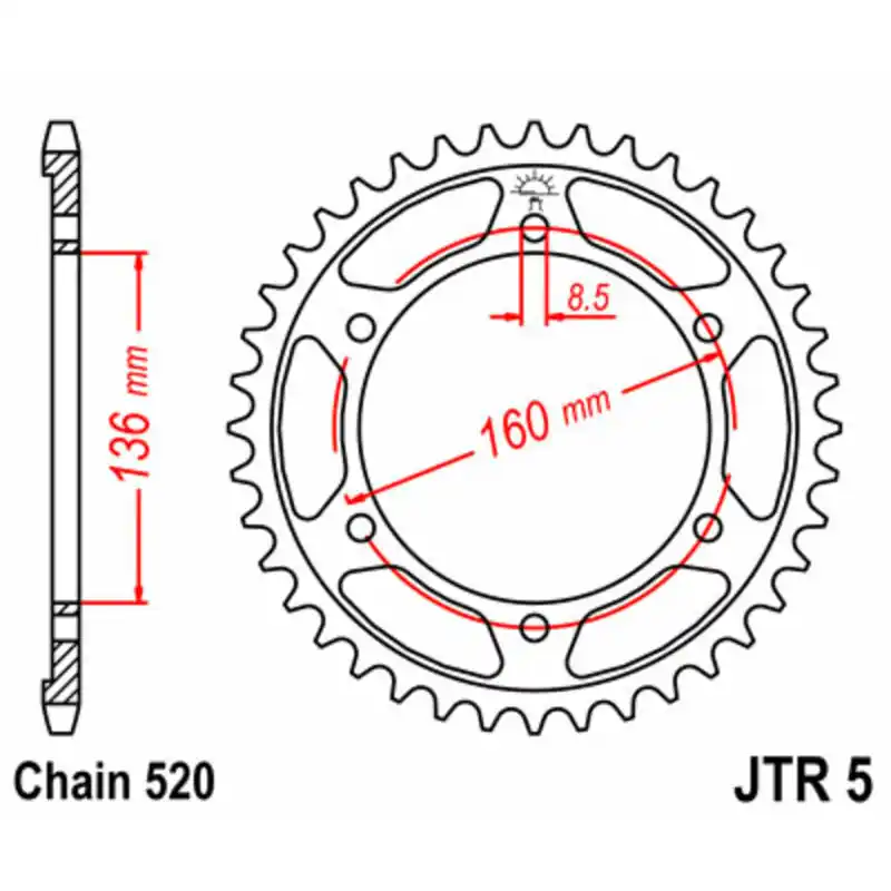 Couronne JT SPROCKETS acier standard 5 – 520 Bon Marché