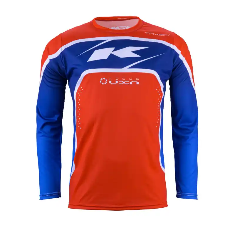 Authentique Maillot Cross KENNY TRACK FOCUS Bleu Blanc Rouge