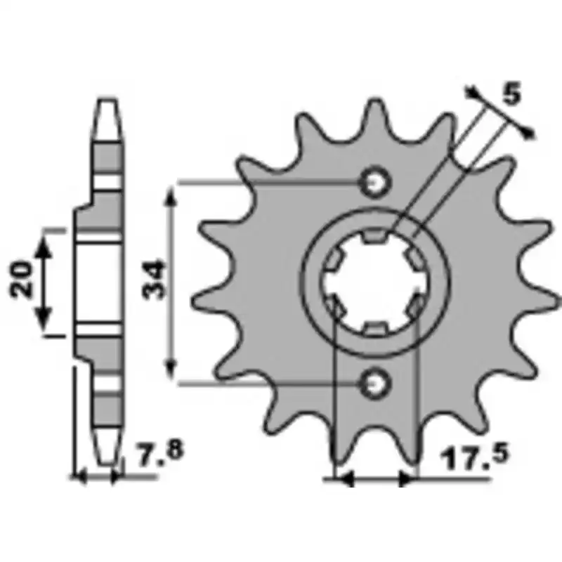 Pignon PBR acier standard 279 – 520 Réduction