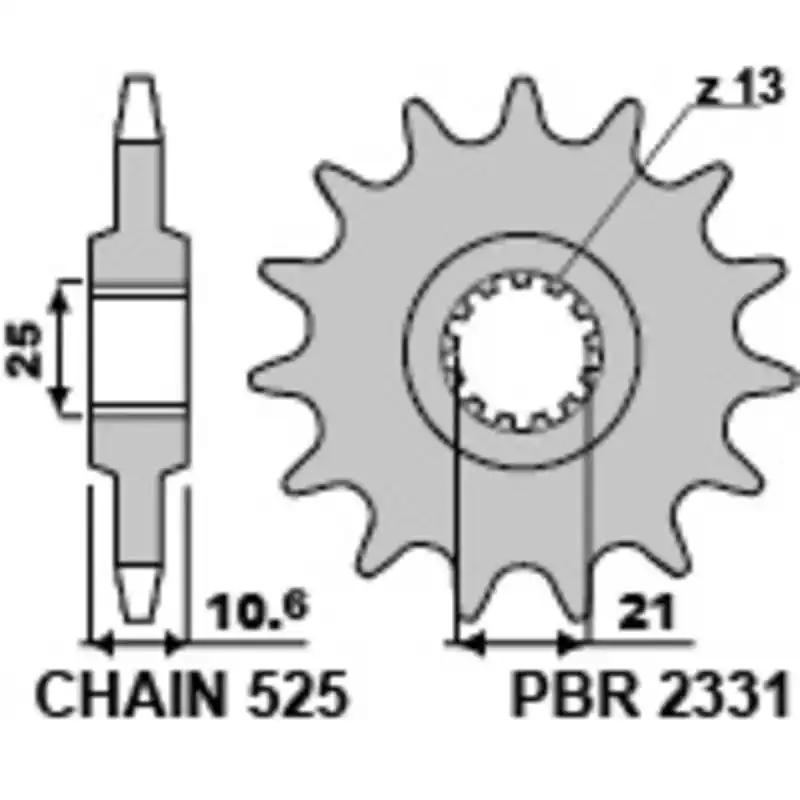 Réduction Pignon PBR acier standard 2331 – 525
