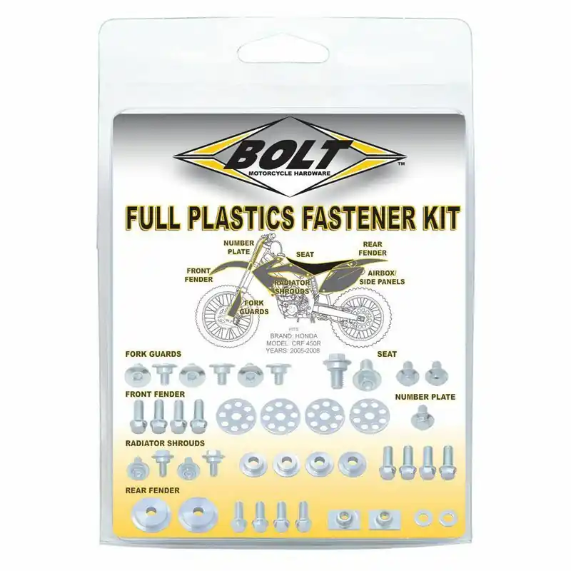 Kit vis plastiques BOLT inox Suzuki RM-Z 250/450 Offre Limitée