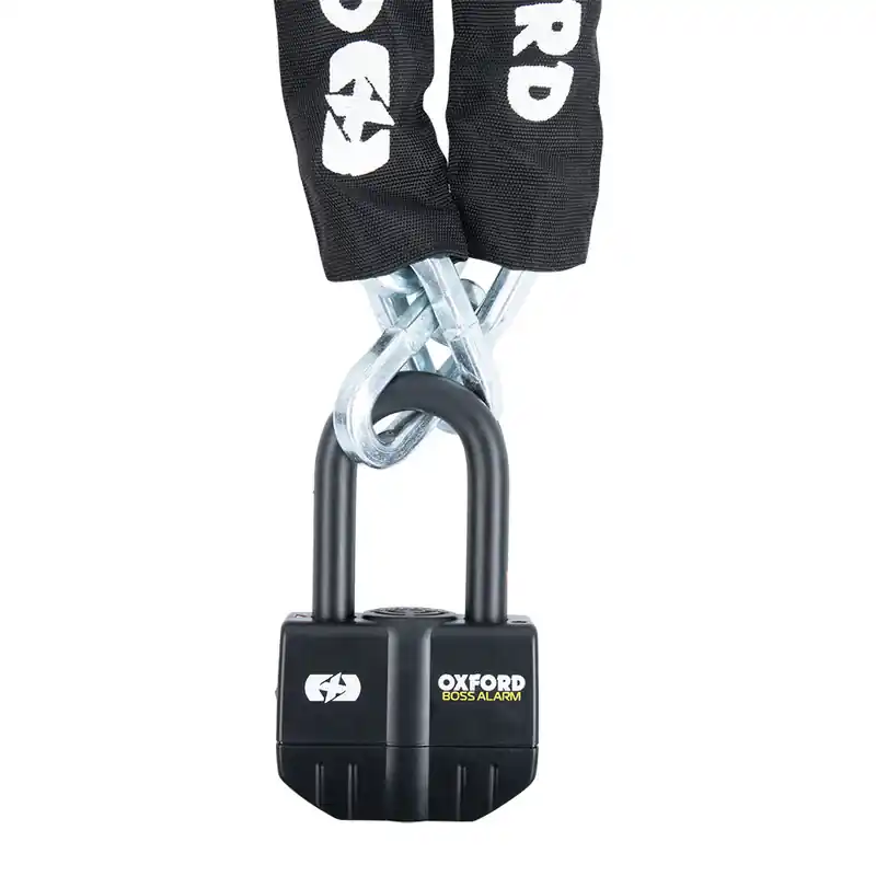 Antivol chaîne OXFORD Boss Alarm 16mm + chaine 12X1.2 Pas Cher