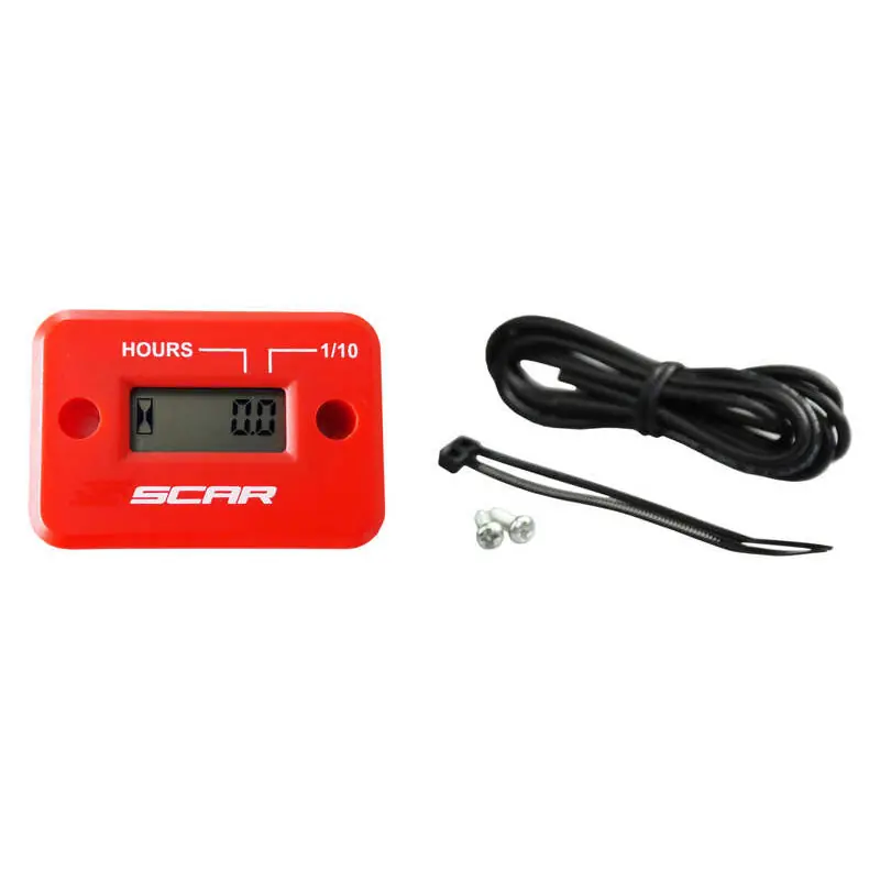 Certifié Compteur d'heures SCAR filaire avec Velcro rouge