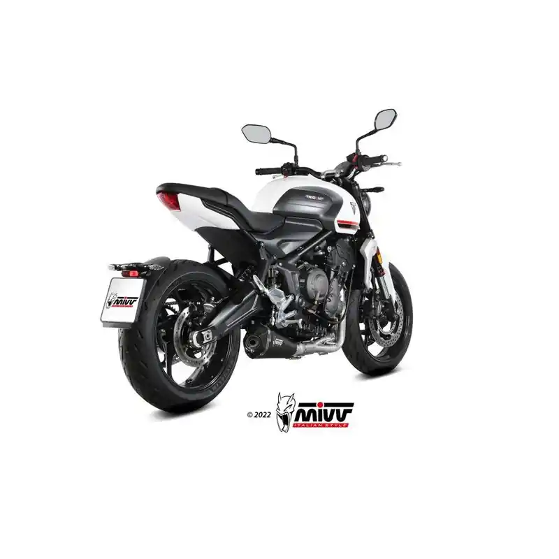 Dernier Modèle Ligne complète MIVV Delta Race Steel Black/carbone – Triumph Trident 660