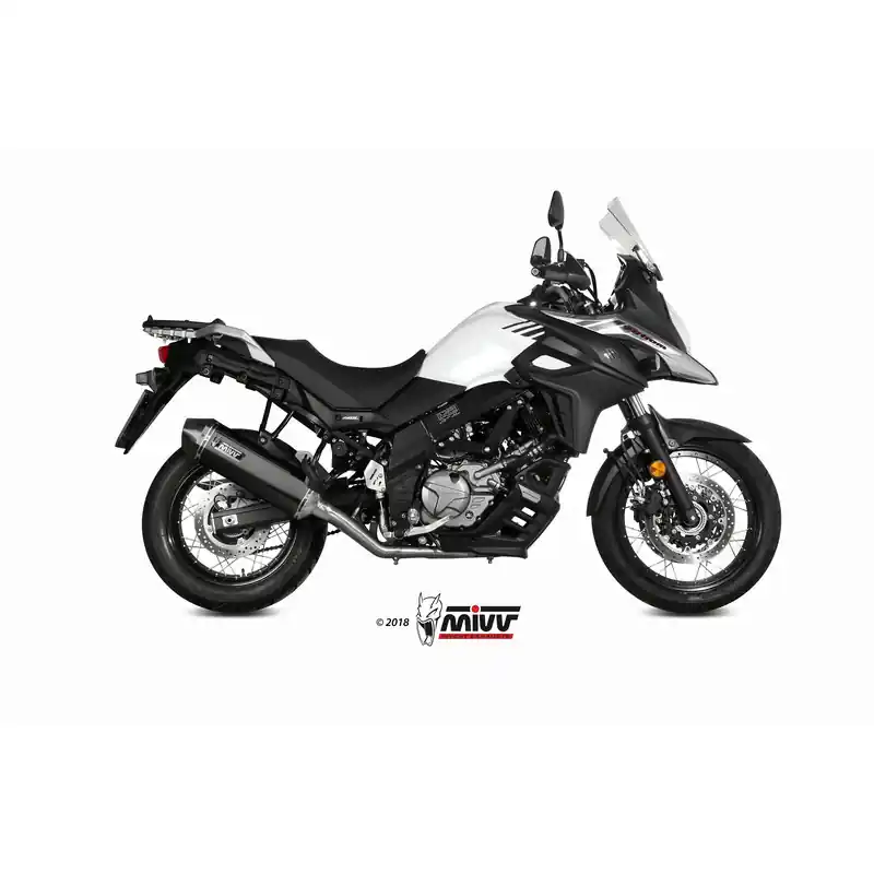 Silencieux MIVV Speed Edge inox noir/casquette carbone Suzuki DL650 V-Strom Bon Plan