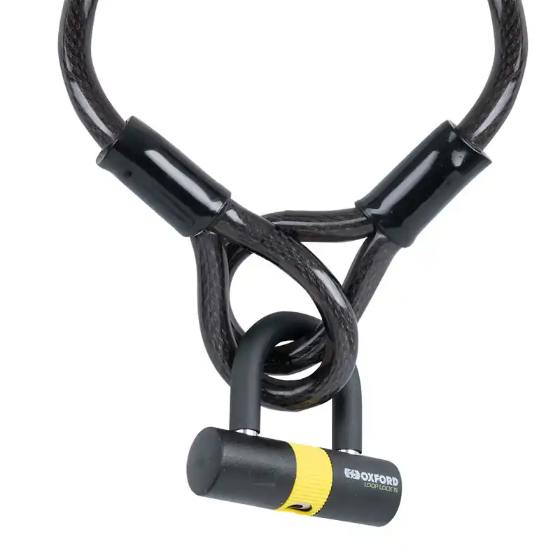 Offre Du Jour Câble antivol OXFORD Loop Lock15 + Mini-cadenas – 15mm x 2.0m