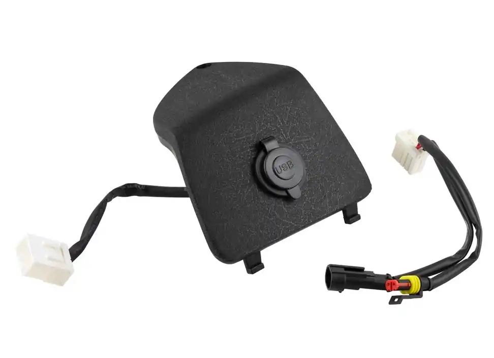 Seulement Aujourd&rsquo;hui Cache-bagages gauche avec prise USB pour Vespa GTS/GTS Super/GTV/GT, noir